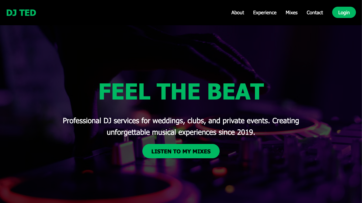 DJ Site Screenshot